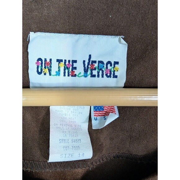 Vintage On The Verge Brown Black Jacket Blazer Size 14 - Picture 4 of 4